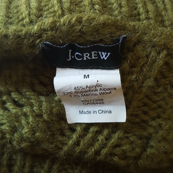 J. Crew Merino and Alpaca Chunky Knit Army Green M - Picture 2 of 5
